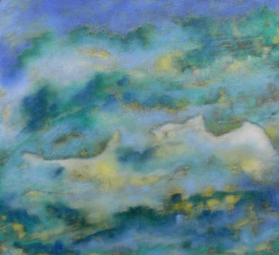 Landschaft mit weissem Berg